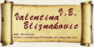 Valentina Bliznaković vizit kartica